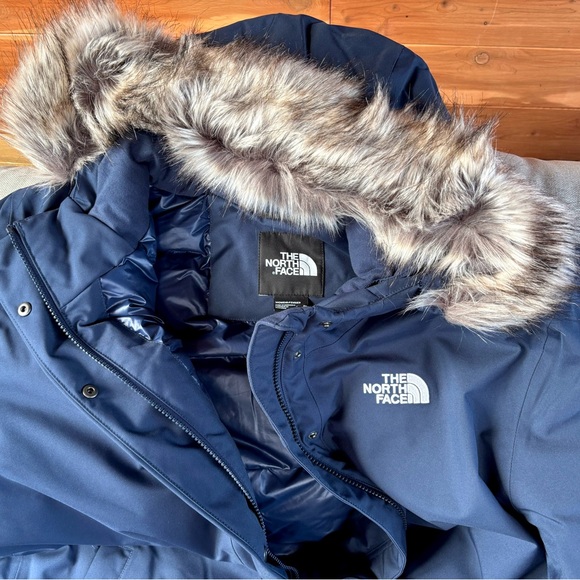 THE NORTH FACE Arctic Women's Summit Navy 600 Down Parka Coat Plus Size 2X 3X - Picture 2 of 16